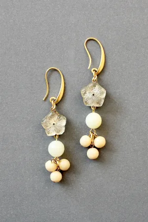 ISLE25 Flower glass cluster earrings