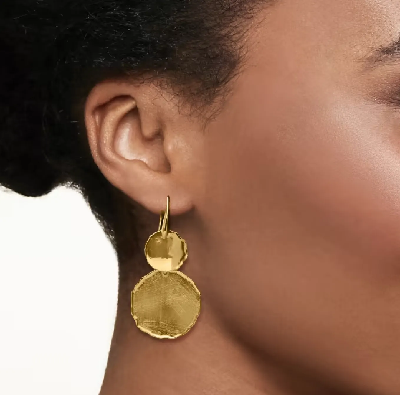 Italian 18kt Gold Over Sterling Circle Drop Earrings