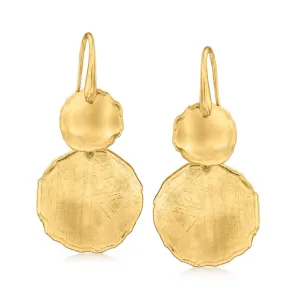 Italian 18kt Gold Over Sterling Circle Drop Earrings