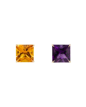 Jacarandá Earrings with Yellow Citrine and Amethyst