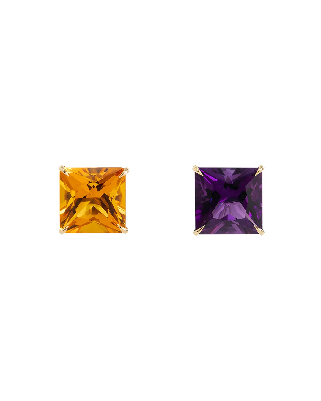 Jacarandá Earrings with Yellow Citrine and Amethyst