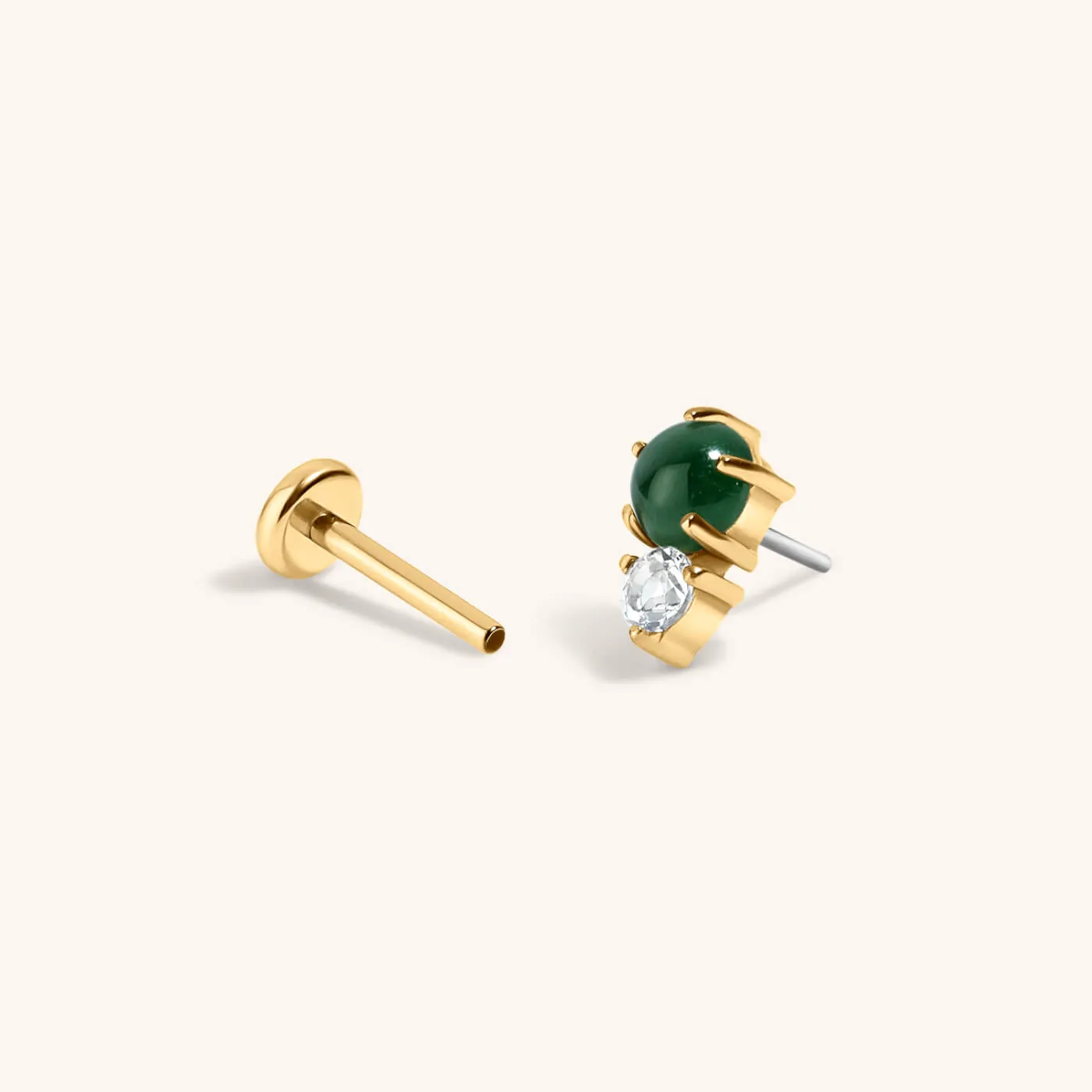 Jade and White Topaz Nap Earrings