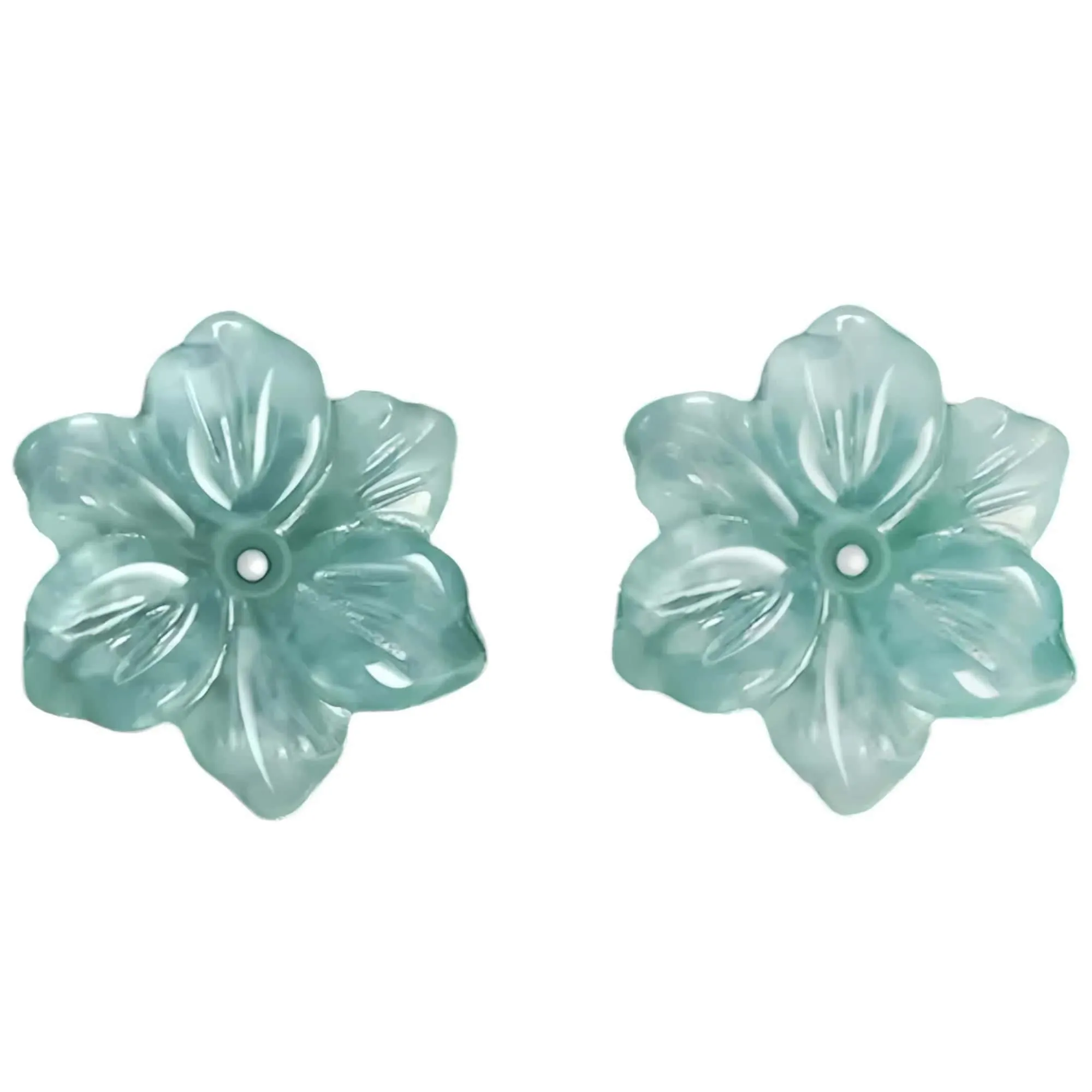 Jade Flower Earrings (Stud)
