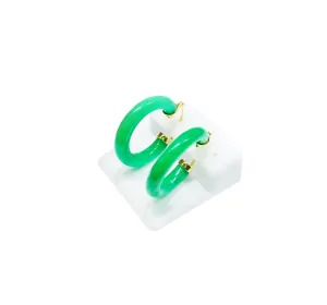 Jade Hoop Earrings (14K)