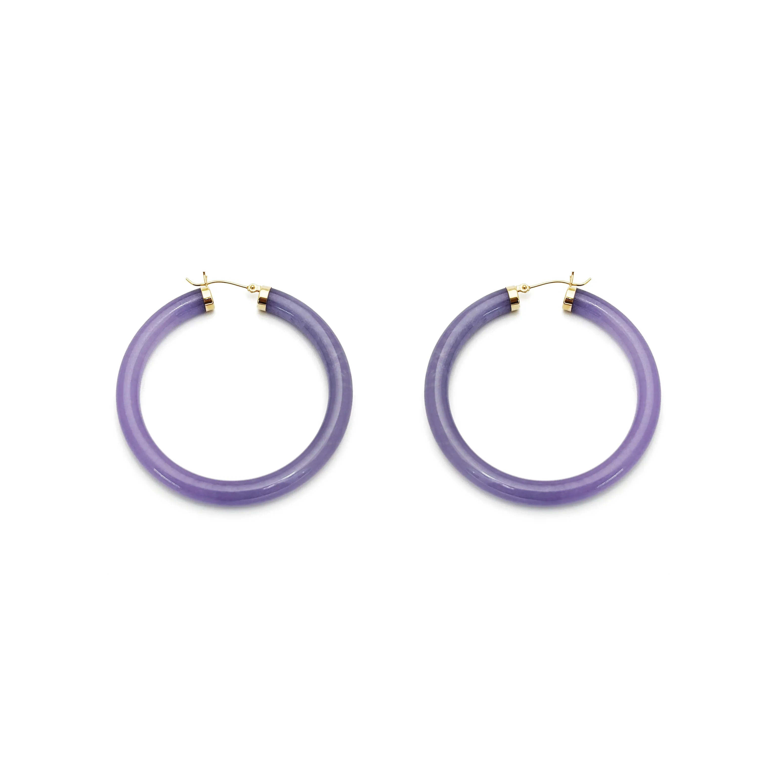 Jade Hoop Earrings (14K)