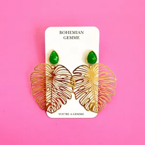 Jade Leaf Earrings