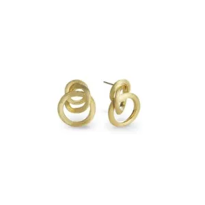 Jaipur 18k hand engraved yellow gold stud earrings