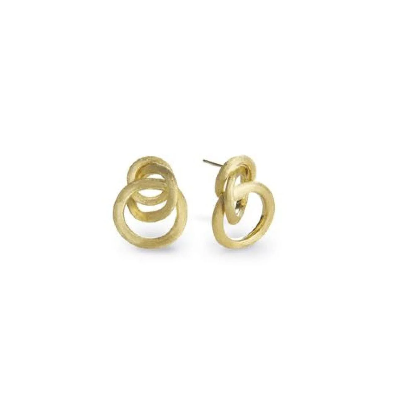 Jaipur 18k hand engraved yellow gold stud earrings