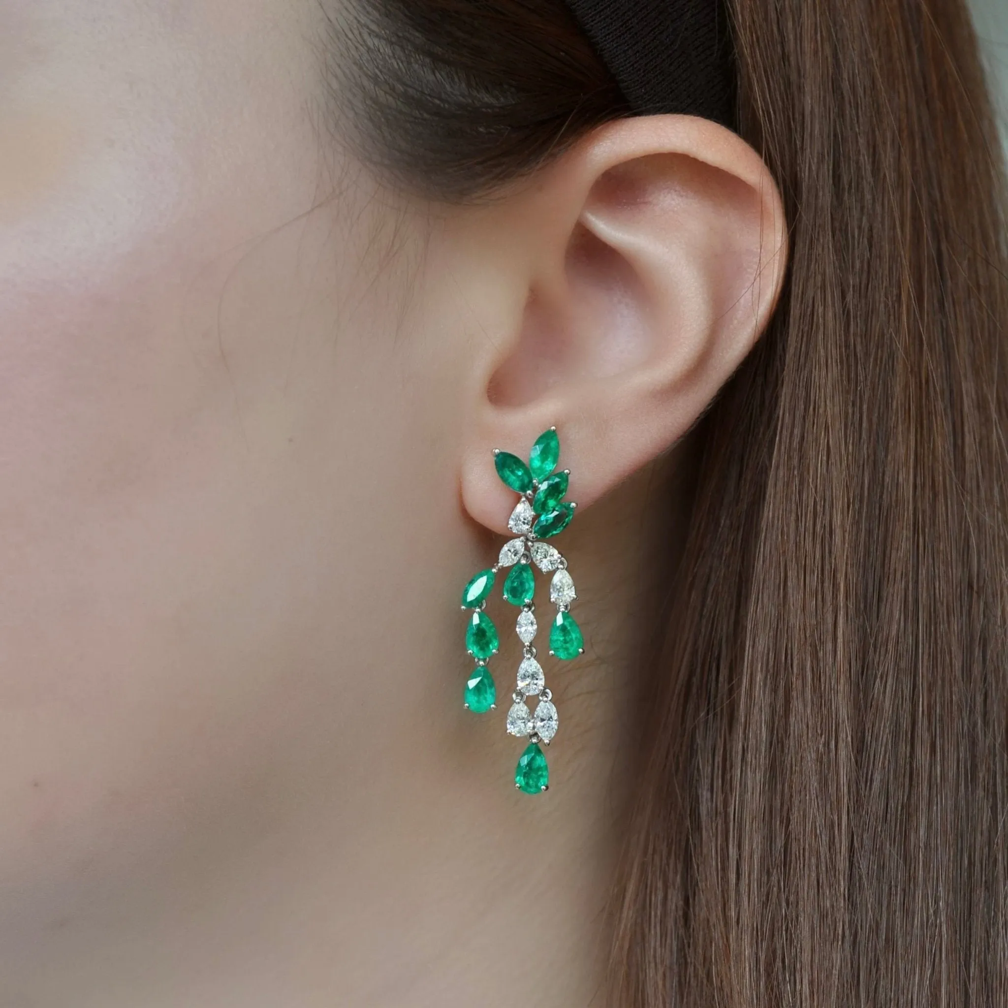 Jewels of Desire Laurel Emerald Chandelier Earrings