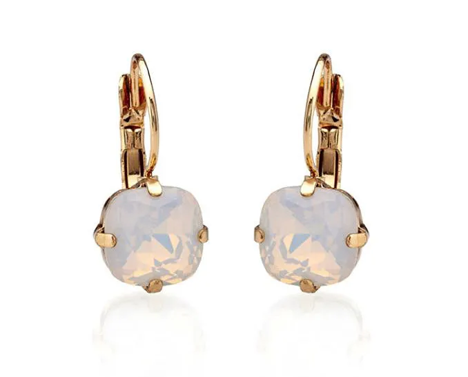 Julie Earrings White Opal
