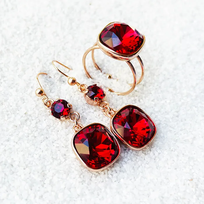 Kaling Red Drop Earrings