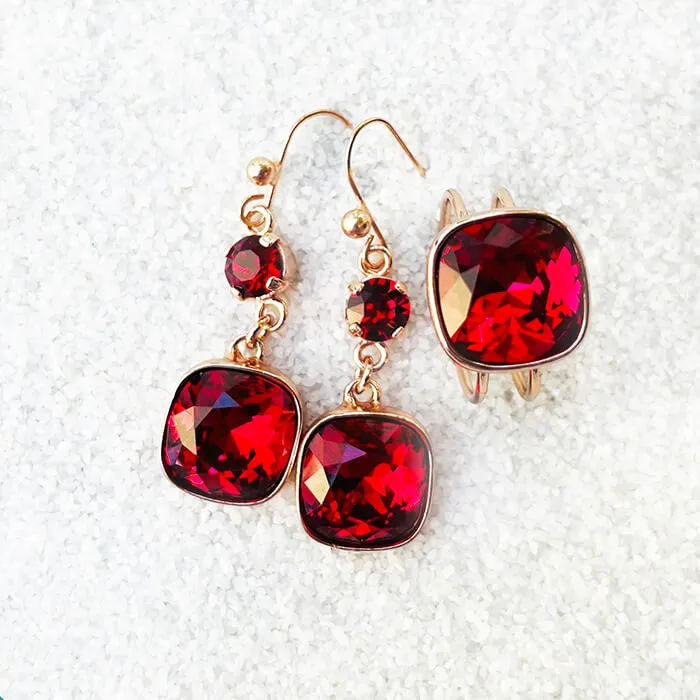 Kaling Red Drop Earrings