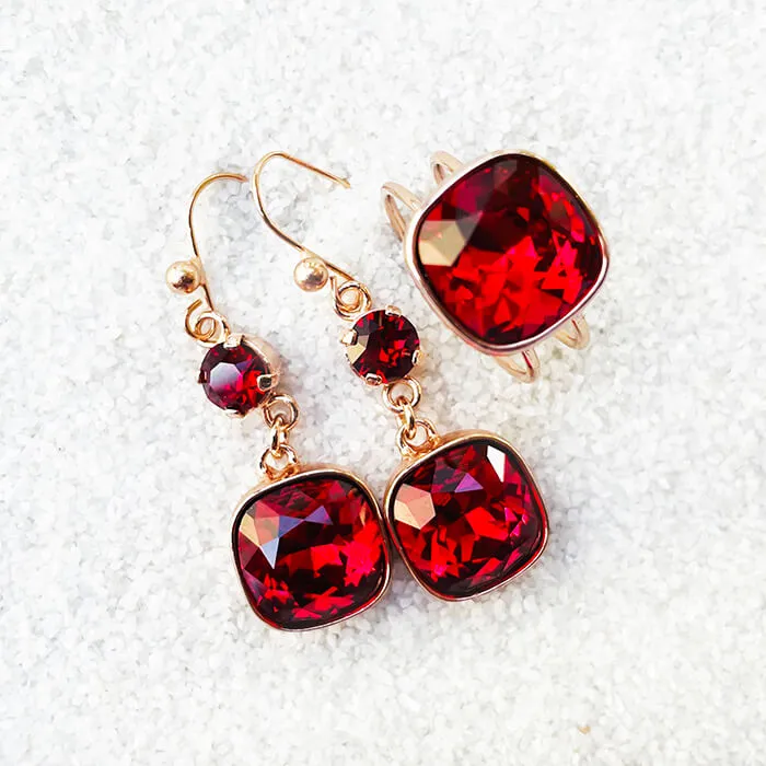 Kaling Red Drop Earrings