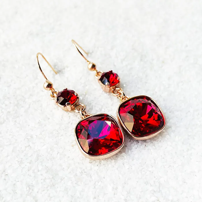 Kaling Red Drop Earrings