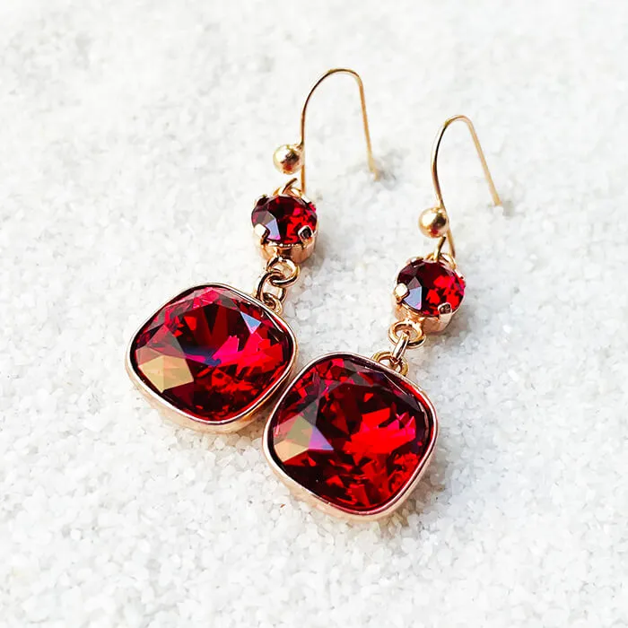 Kaling Red Drop Earrings