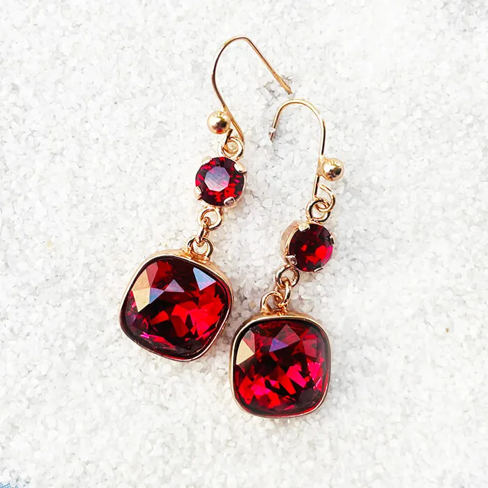 Kaling Red Drop Earrings