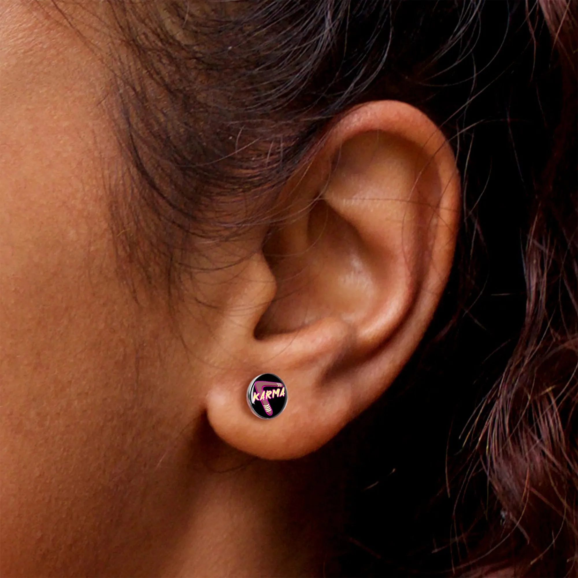 Karmic Boomerang Stud Earrings