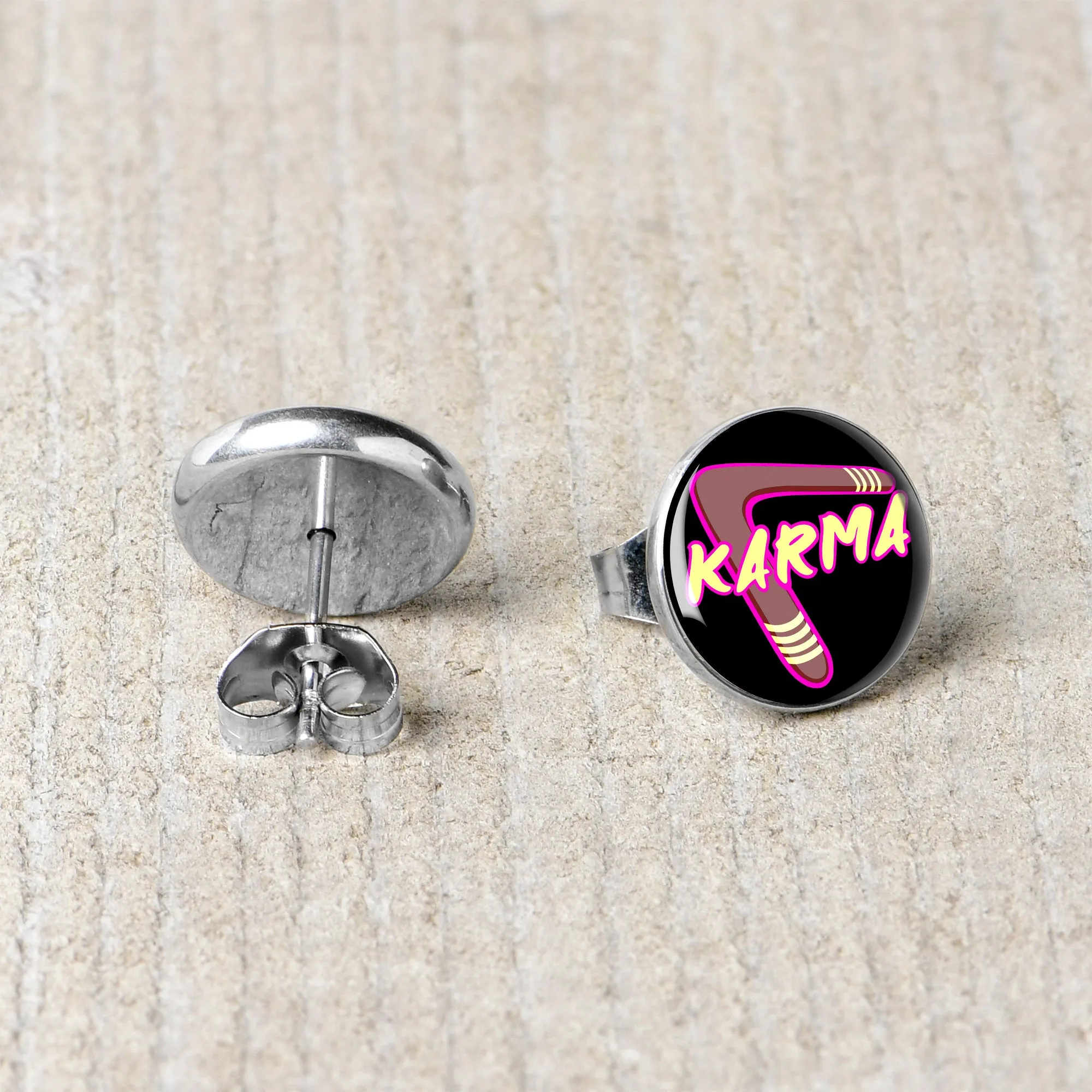 Karmic Boomerang Stud Earrings