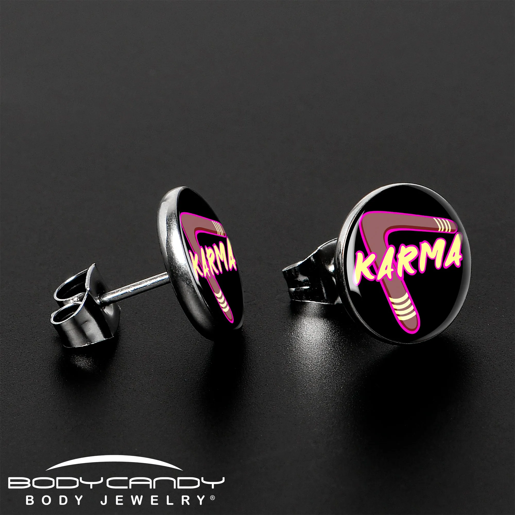 Karmic Boomerang Stud Earrings