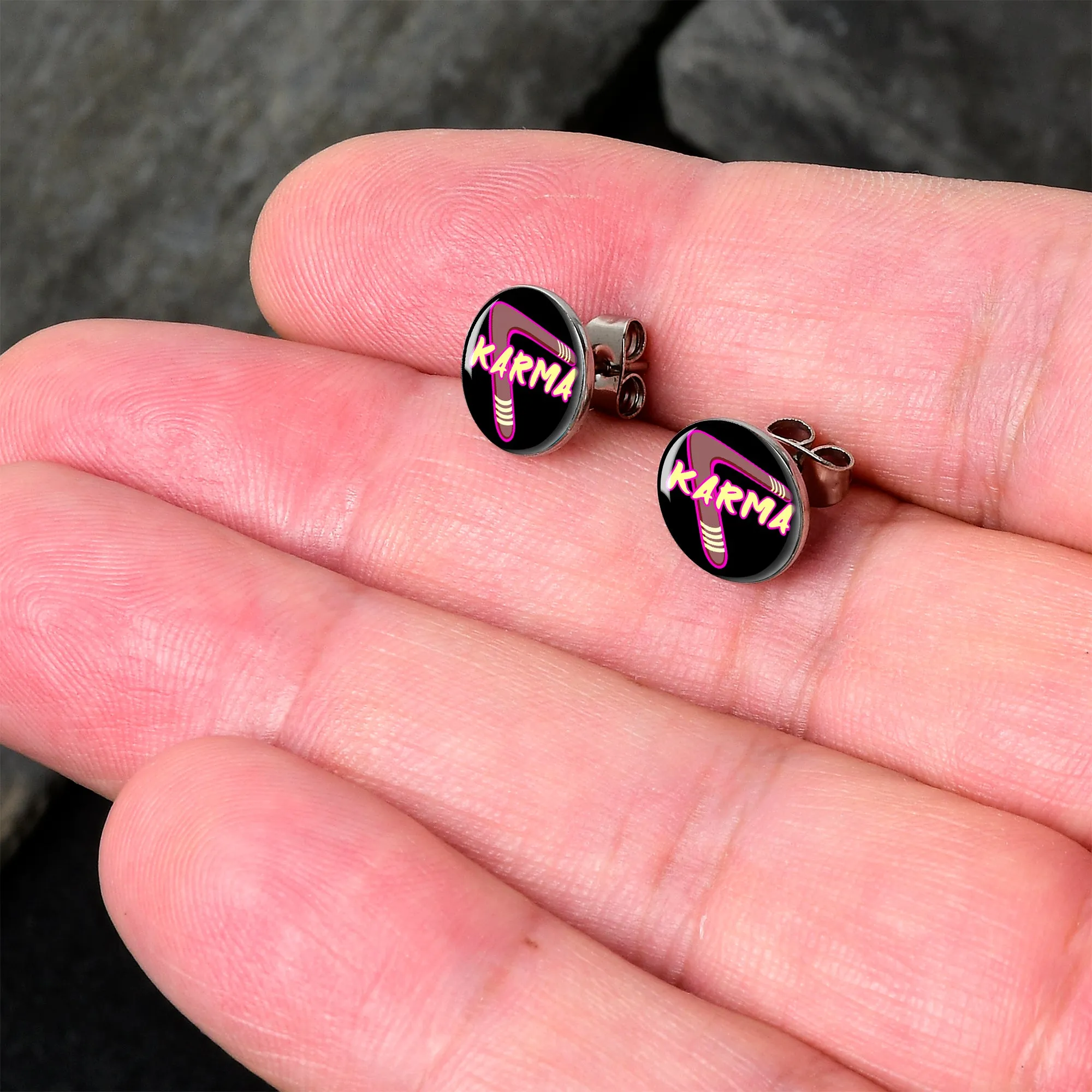 Karmic Boomerang Stud Earrings