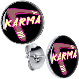 Karmic Boomerang Stud Earrings
