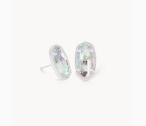 Kendra Scott Ellie Stud Earrings - Rhodium Dichroic Glass