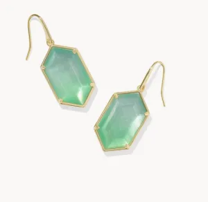 Kendra Scott Hallie Drop Earring Gold Mint Green