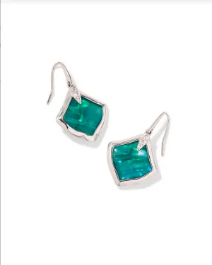 Kendra Scott Joelle Silver Bright Aqua Illusion Drop Earrings