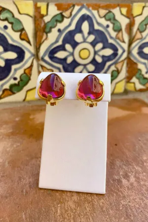 Kenneth Jay Lane Gold Amethyst Nugget Earrings