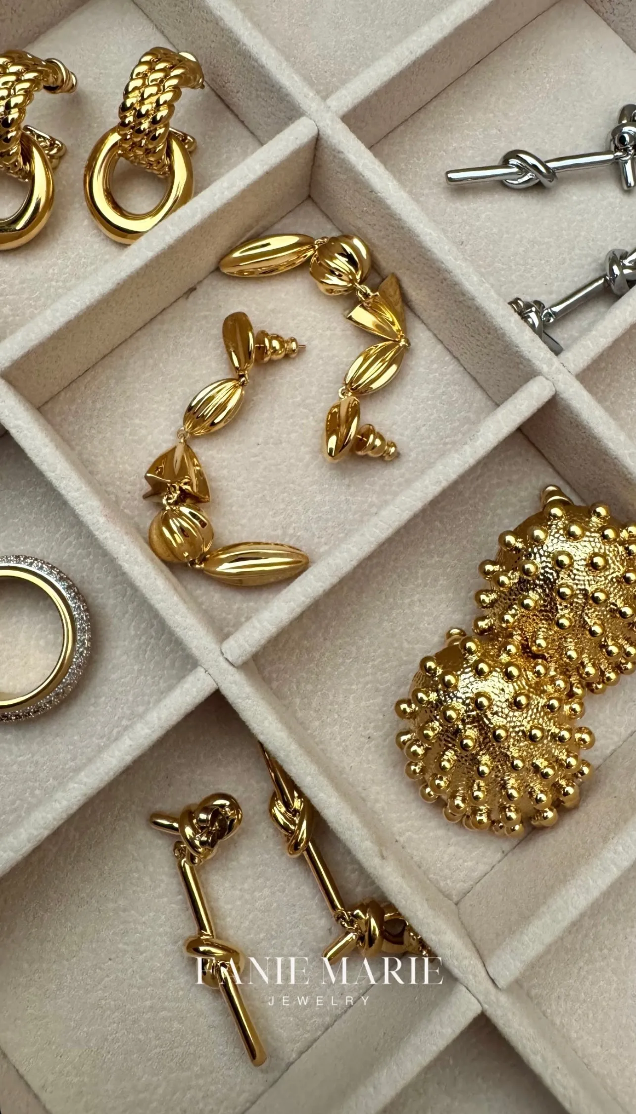Knot Drop Gold Earrings