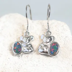 'Koala' Triplet Opal Earrings Silver
