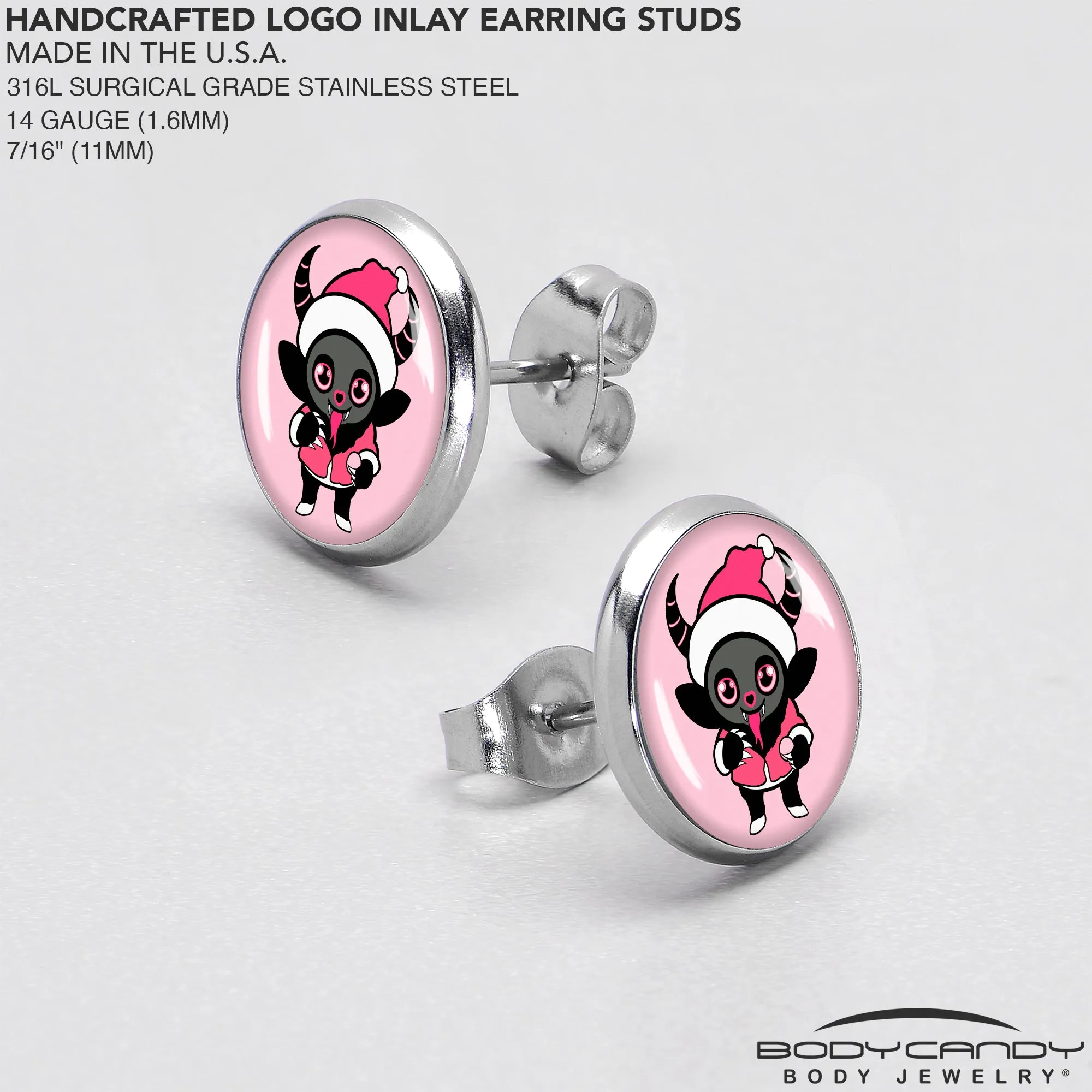 Krampus Cutie Christmas Holiday Stud Earrings