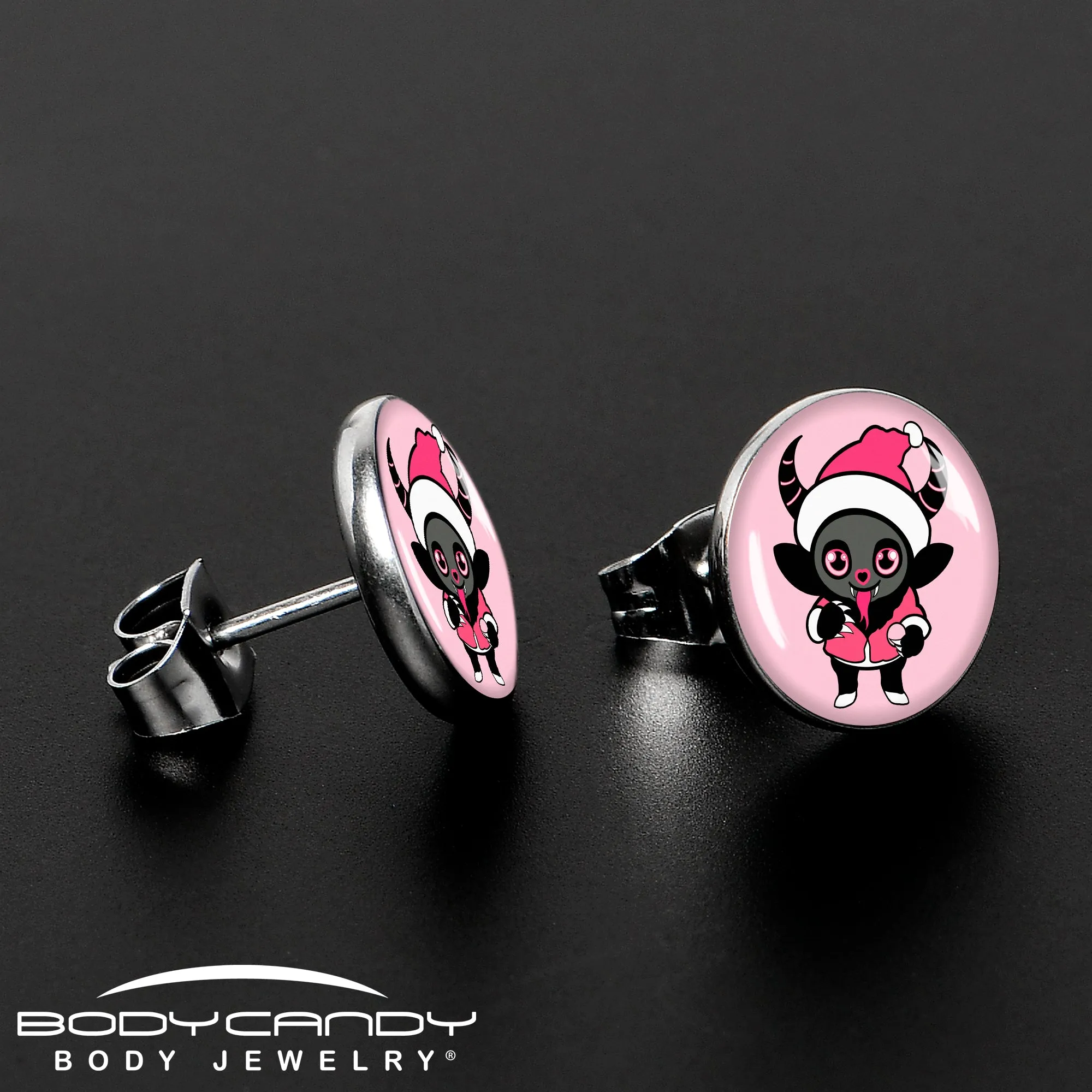 Krampus Cutie Christmas Holiday Stud Earrings