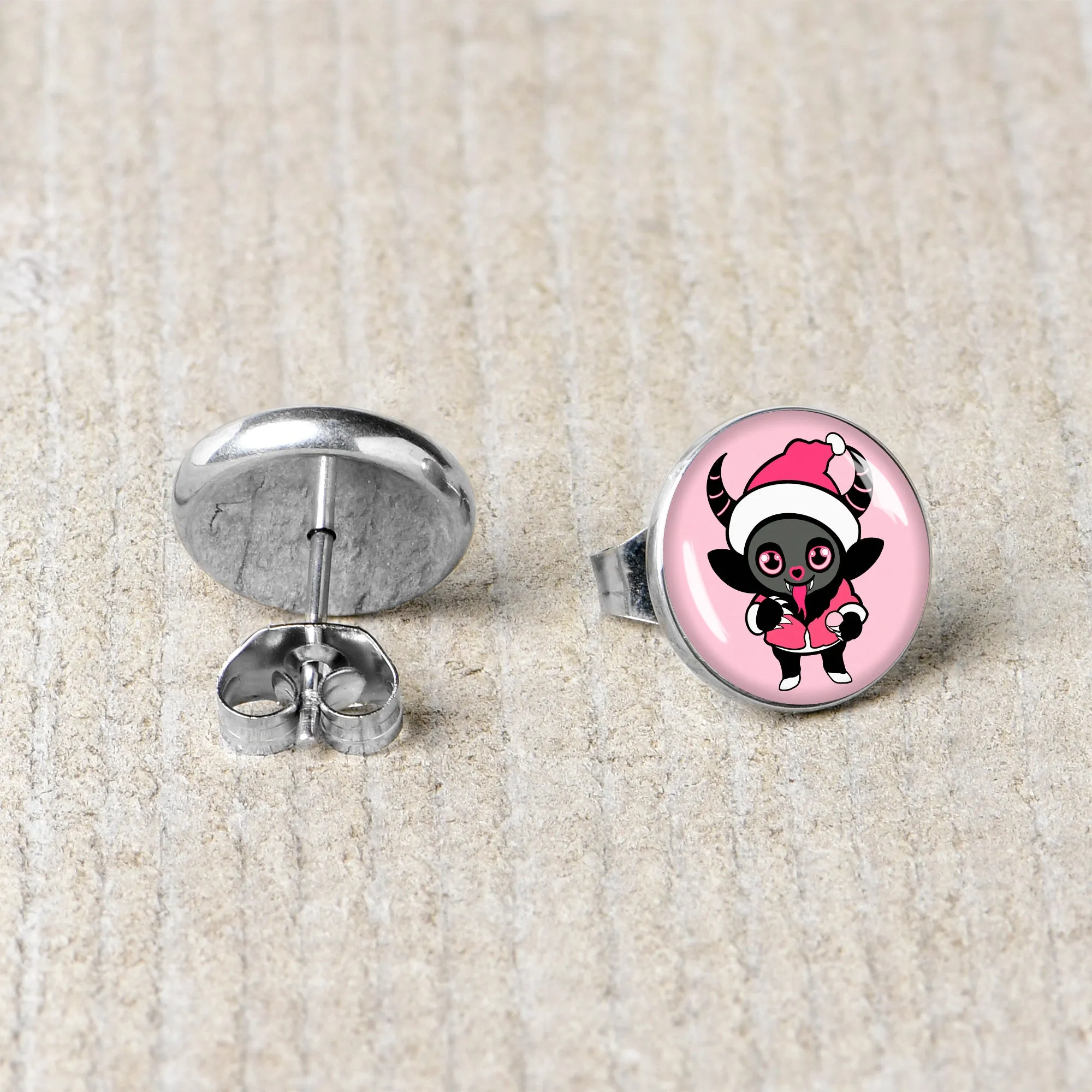 Krampus Cutie Christmas Holiday Stud Earrings