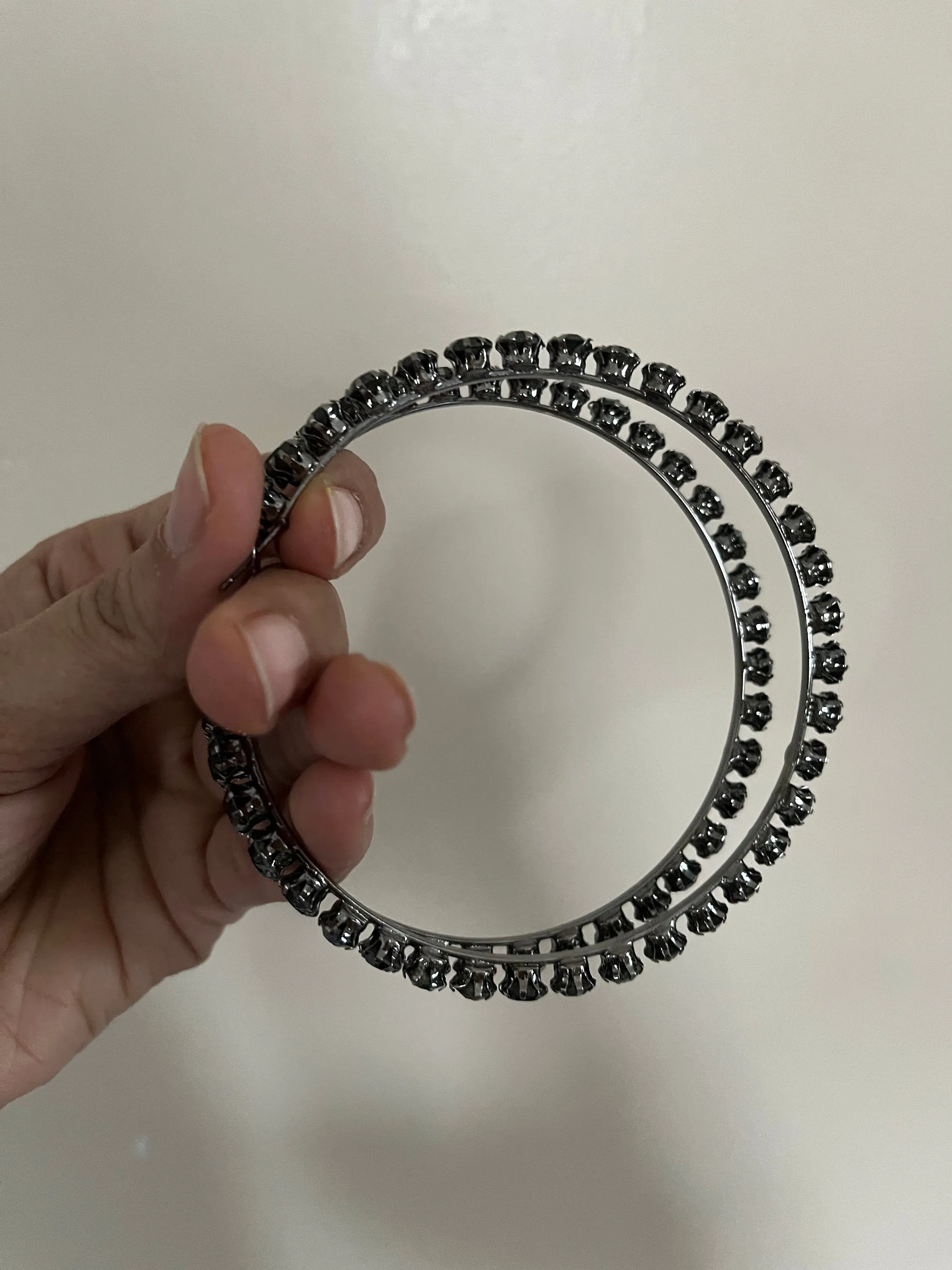Large Big Black Jet Pierced acrylic Rhinestone Hoop Crystal Pageant Earrings chunky black