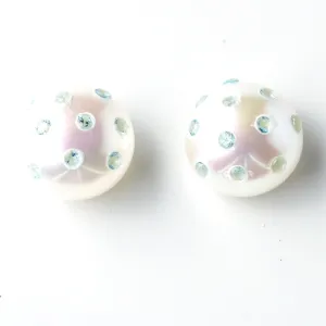 Large Freshwater Pearl Constellation Earrings with Blue Topaz