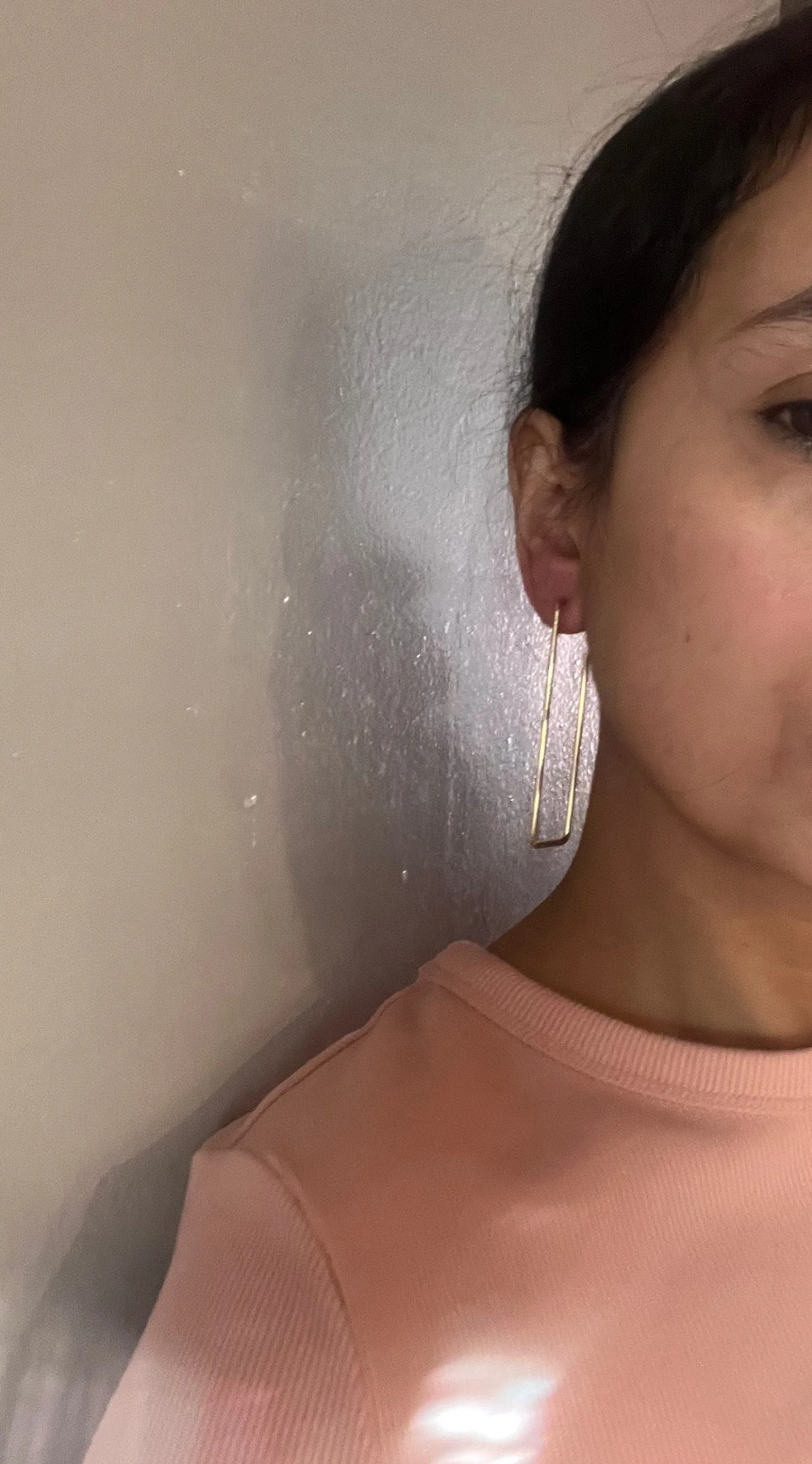 Large gold hoop earrings , gold hoops , big gold hoop earrings , chunky square rectangle  gold hoop earrings