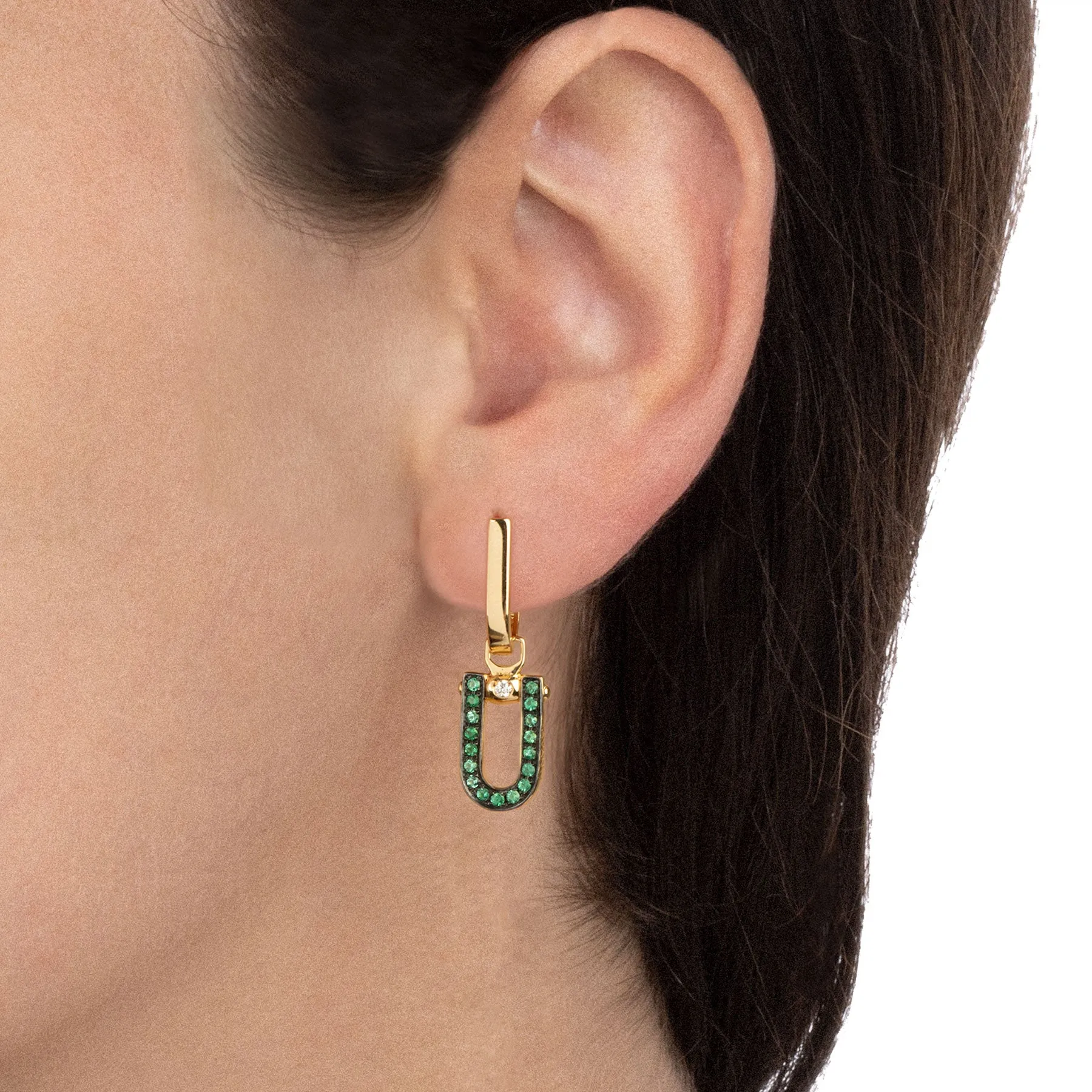 Legami Earrings Emeralds and Diamonds