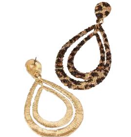 Leopard Gold Drop Earrings