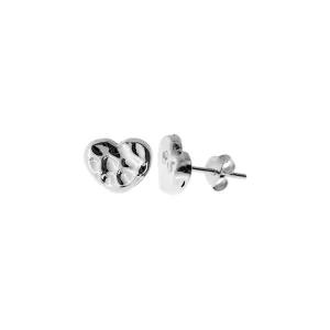 Lexi mottled textured heart studs