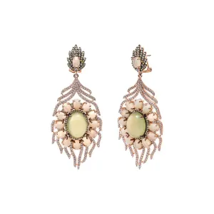 Light Green/Opal Fancy Drop Stud Earring