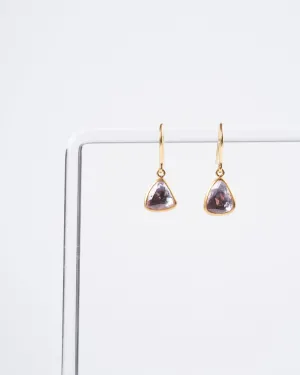light pink sapphire earrings - pink/ gold
