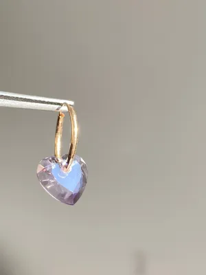 Limited Edition Lilac Amethyst Heart Endless Hoop Earring