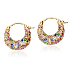 Limited Edition Sugar Dipped Hoop Earrings with Mixed Gemstones