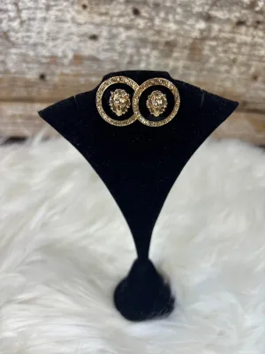 Lion Head Gold Studs