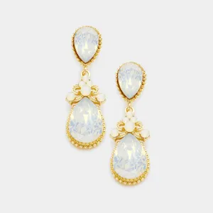 Little Girls Opal Teardrop Earrings  | 302225