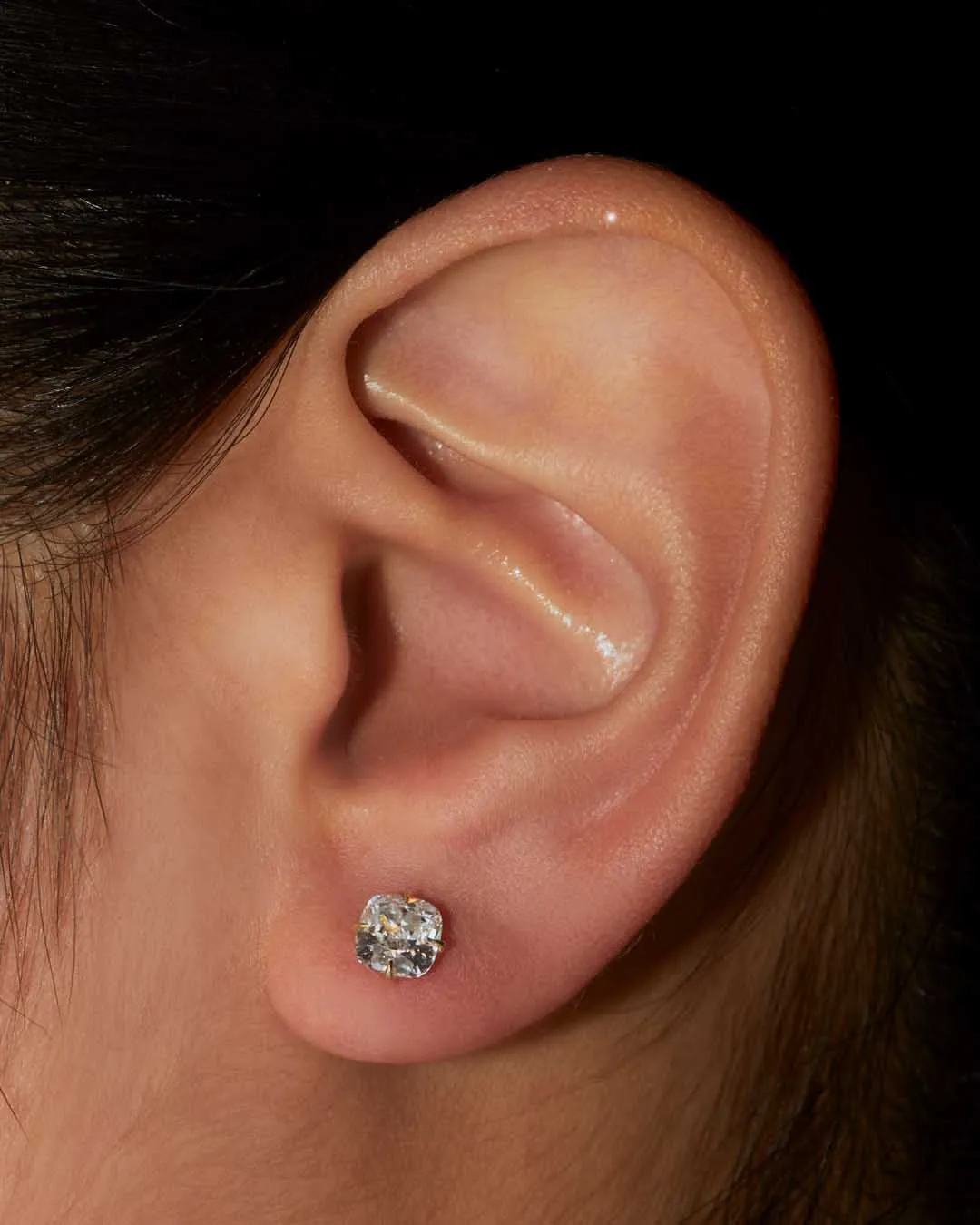 Live Prong-Set Cushion Lab Grown Diamond Studs ~2tcw