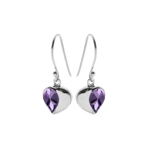 Lola half amethyst heart earrings
