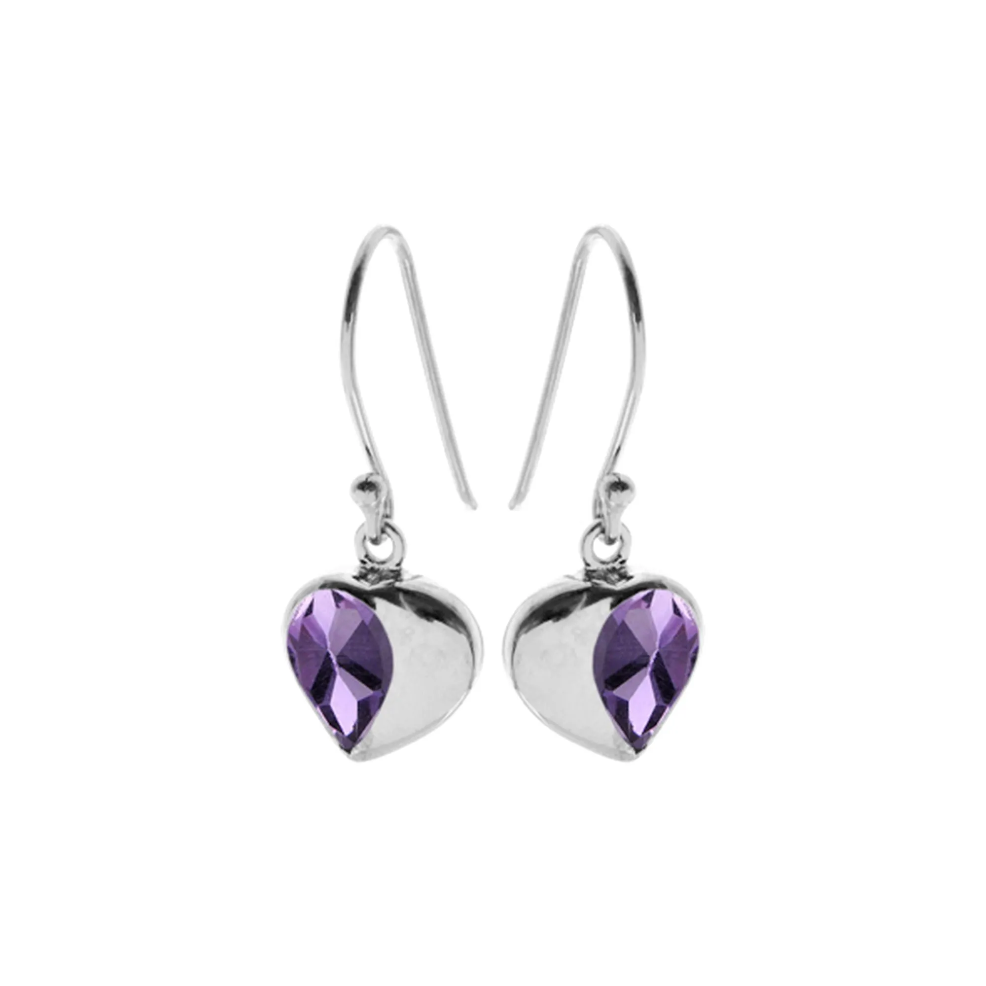 Lola half amethyst heart earrings