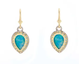 LONDON BLUE TOPAZ AND OPAL DROP EARRING